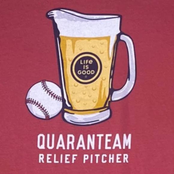 Life is Good Quarantine Relief Pitcher Crusher Tee Shirt Men’s Size XXL Cotton - Picture 4 of 7